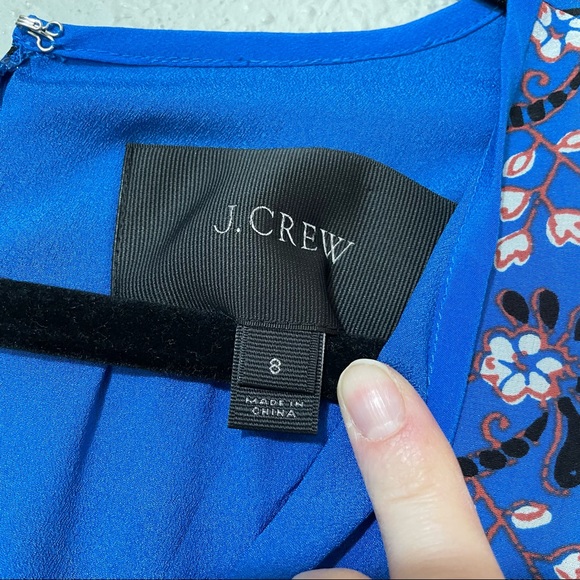 J Crew Blue Silk Floral Sleeveless Scarf Mini Dress 8 - Picture 9 of 10